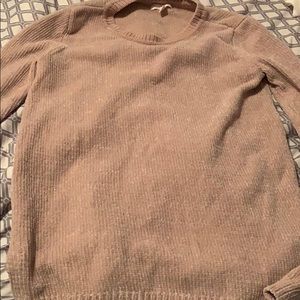 Pink, fuzzy, soft sweater.